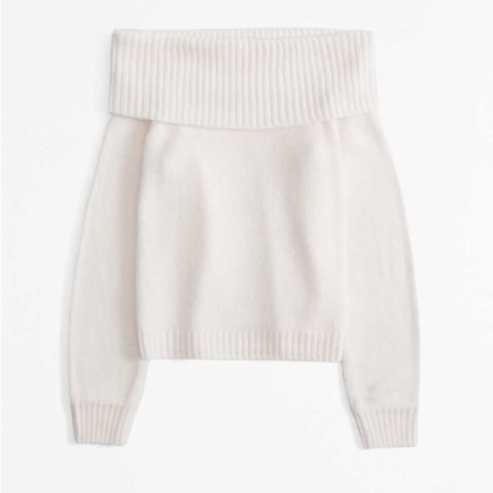 Beige/ cream off the shoulder sweater